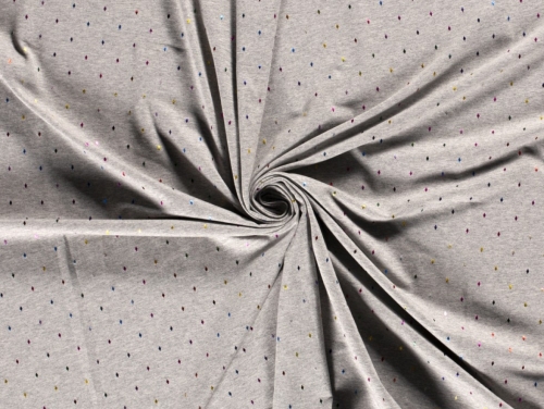Metallic Cotton Jersey Stretch Knit Fabric Light Grey