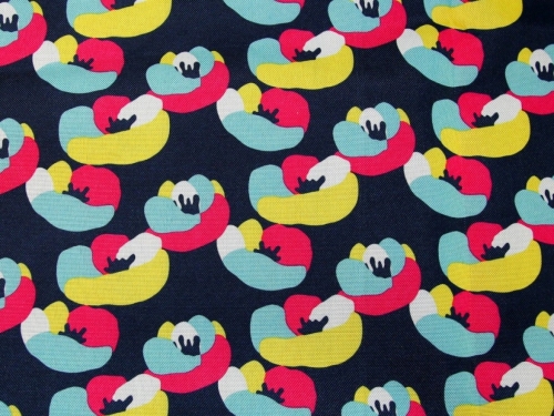 Deadstock PU Coated Water Resistant Fabric Navy Blue