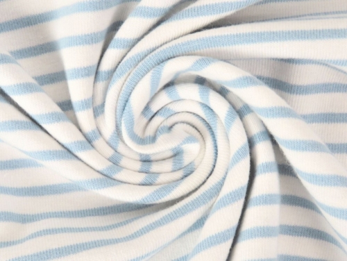 Minerva Core Range Stripe Cotton Jersey Stretch Knit Fabric Icicle