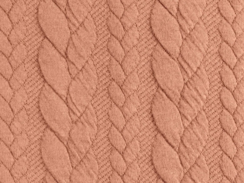 Minerva Core Range Cable Textured Stretch Knit Fabric Blush Pink