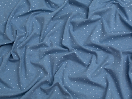 Pindot Cotton Jersey Stretch Knit Fabric Cornflower Blue
