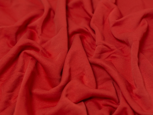 Minerva Core Range Polycotton Fleece Back Sweatshirt Stretch Knit Fabric Paprika