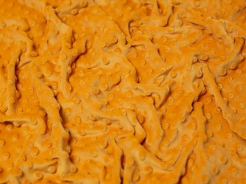 Minerva Core Range Heavy Embossed Dimple Plush Fleece Fabric Deep Gold