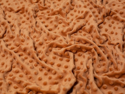 Minerva Core Range Heavy Embossed Dimple Plush Fleece Fabric Caramel