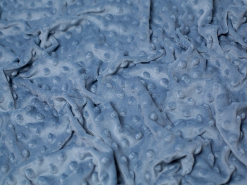 Minerva Core Range Heavy Embossed Dimple Plush Fleece Fabric Soft Blue