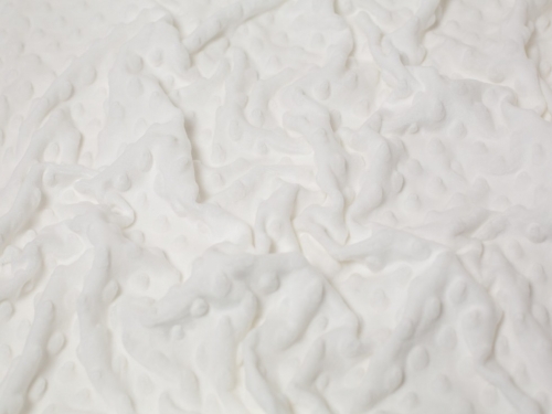 Minerva Core Range Heavy Embossed Dimple Plush Fleece Fabric Ivory