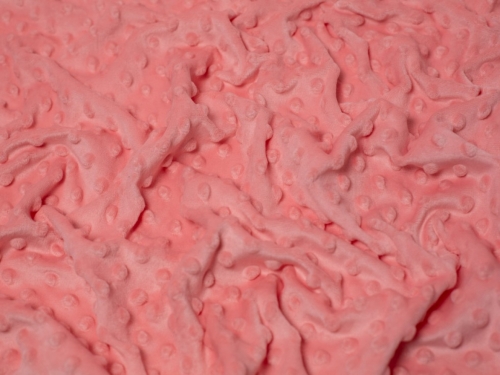 Minerva Core Range Heavy Embossed Dimple Plush Fleece Fabric Coral
