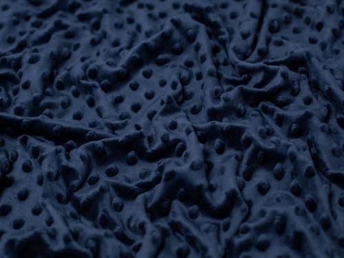 Minerva Core Range Heavy Embossed Dimple Plush Fleece Fabric Navy Blue