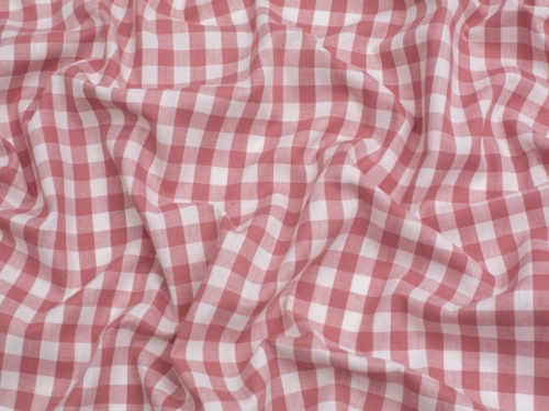 Minerva Core Range 3/8 inch 100% Cotton Gingham Fabric Dusky Pink