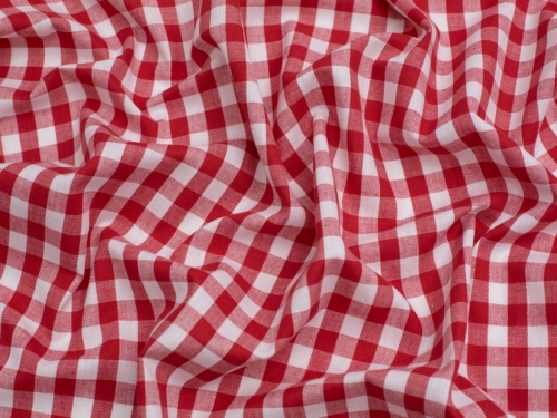Minerva Core Range 3/8 inch 100% Cotton Gingham Fabric Red