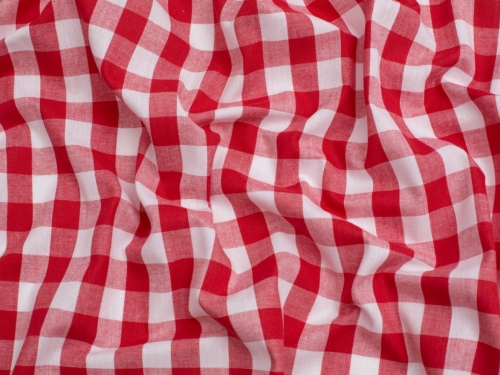 Minerva Core Range 3/4 inch 100% Cotton Gingham Fabric Red