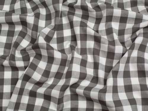 Minerva Core Range 3/4 inch 100% Cotton Gingham Fabric Grey