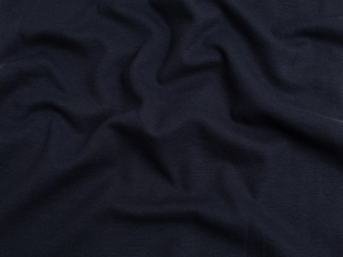 Minerva Core Range Organic Tubular Ribbing Stretch Knit Fabric Navy Blue