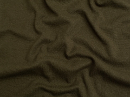Minerva Core Range Organic Tubular Ribbing Stretch Knit Fabric Olive Green