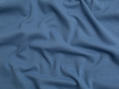 Minerva Core Range Organic Tubular Ribbing Stretch Knit Fabric Cornflower