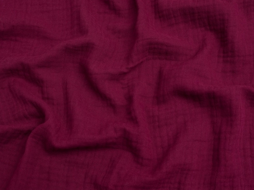 Minerva Core Range Cotton Triple Gauze Fabric Bordeaux