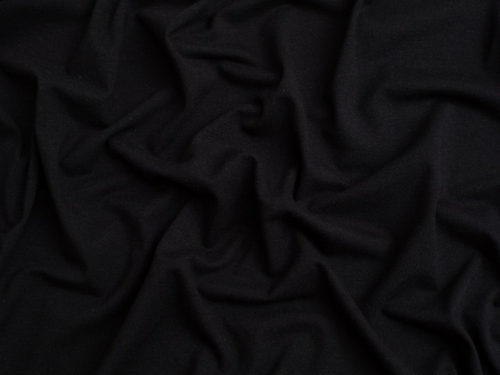 Minerva Core Range Recycled Cotton Jersey Stretch Knit Fabric Black