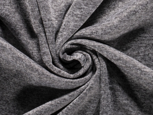 Minerva Core Range Melange Fleece Back Sweatshirt Stretch Knit Fabric Light Grey