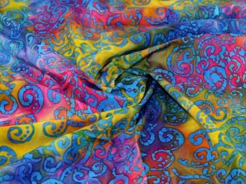 Cotton Batik Fabric Multicoloured