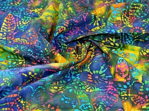 Cotton Batik Fabric Multicoloured