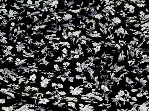 Deadstock Viscose Challis Fabric Black