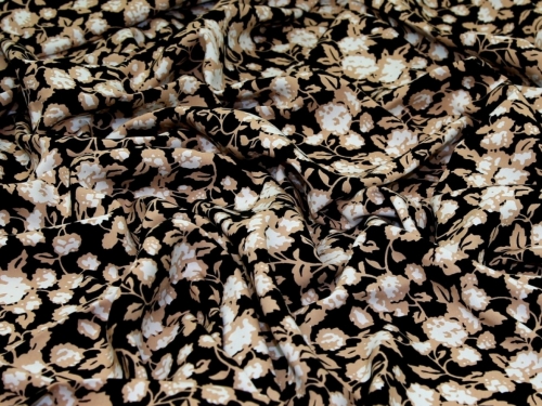 Deadstock Viscose Challis Fabric Black