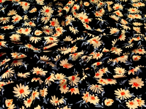 Deadstock Viscose Challis Fabric Black