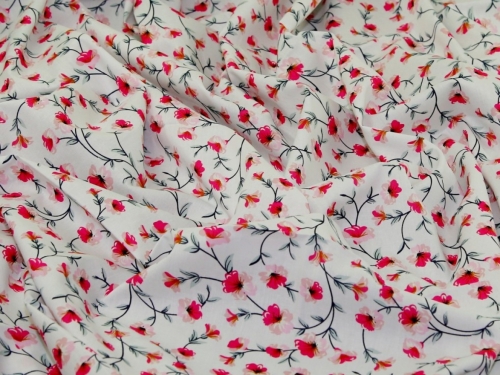 Deadstock 100% Cotton Poplin Fabric White & Pink