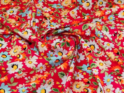 Deadstock 100% Cotton Poplin Fabric Cerise