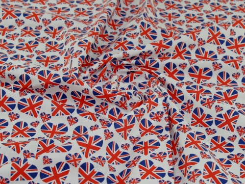 Deadstock 100% Craft Cotton Fabric Red White & Blue