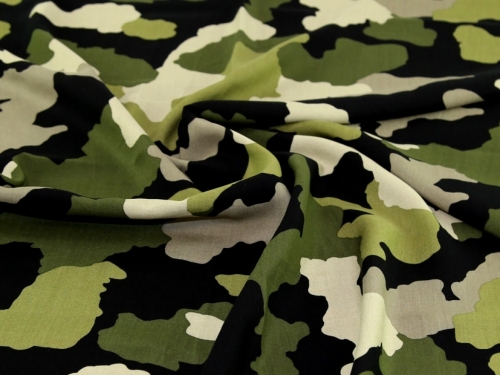 Deadstock Viscose Challis Fabric Khaki