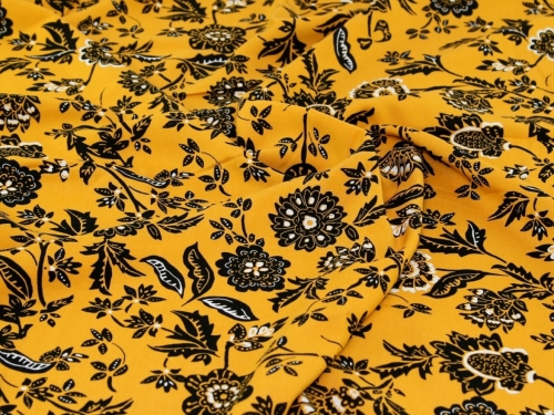 Deadstock Viscose Challis Fabric Ochre