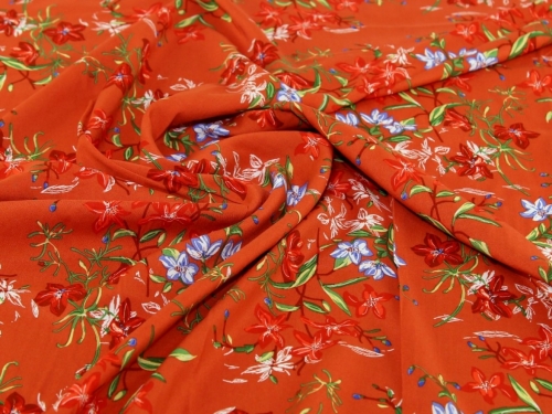 Deadstock Viscose Challis Fabric Rust