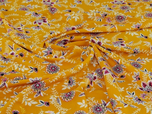 Deadstock Viscose Challis Fabric Gold