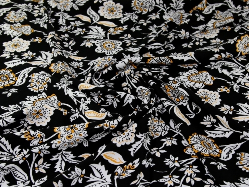Deadstock Viscose Challis Fabric Black