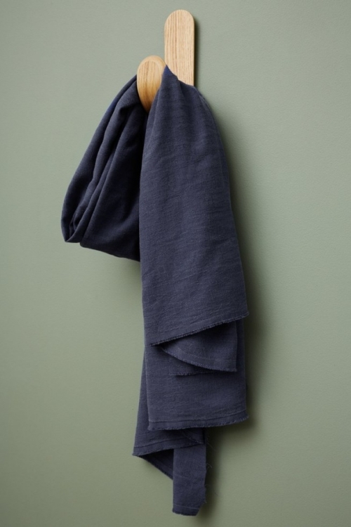 Meet MILK Hoya Jacquard Tencel Lyocell Linen Blend Fabric Dark Navy