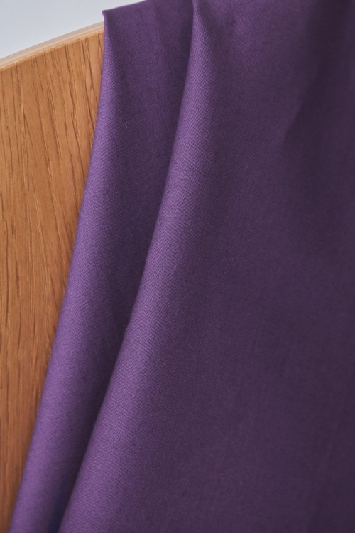 Mind The MAKER Organic Trench Stretch Woven Cotton Poplin Fabric Plum