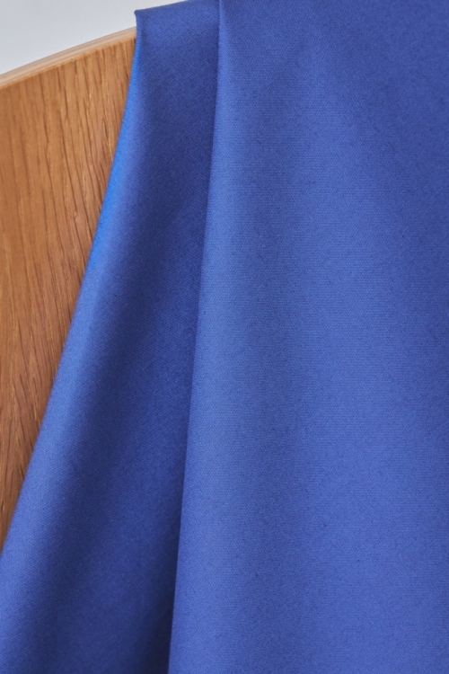 Mind The MAKER Organic Trench Stretch Woven Cotton Poplin Fabric Colbalt Blue