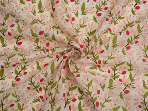 Printed Polycotton Fabric Cream