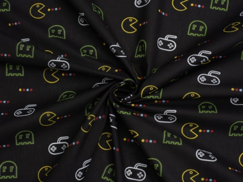 Printed Polycotton Fabric Black