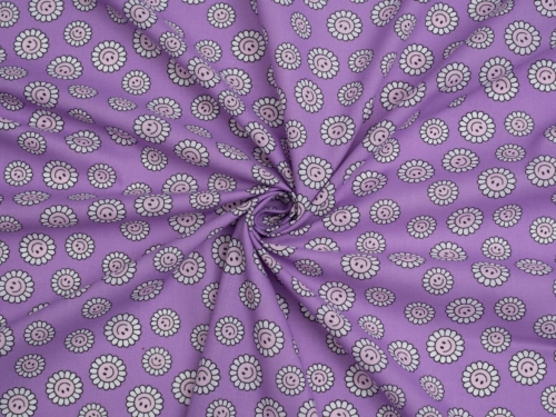 Printed Polycotton Fabric Lilac