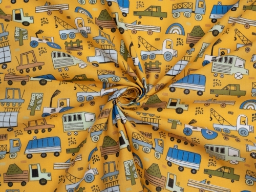Printed Polycotton Fabric Mustard