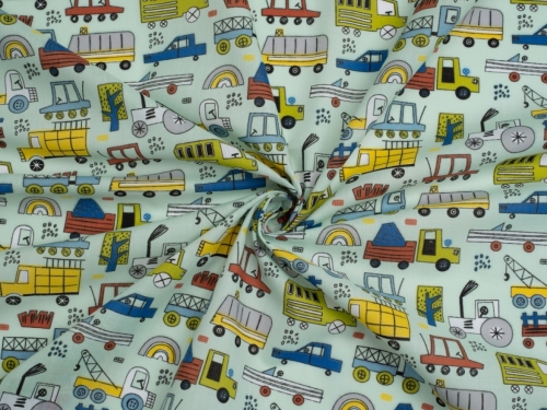 Printed Polycotton Fabric Sky