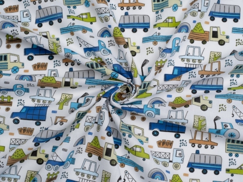 Printed Polycotton Fabric White