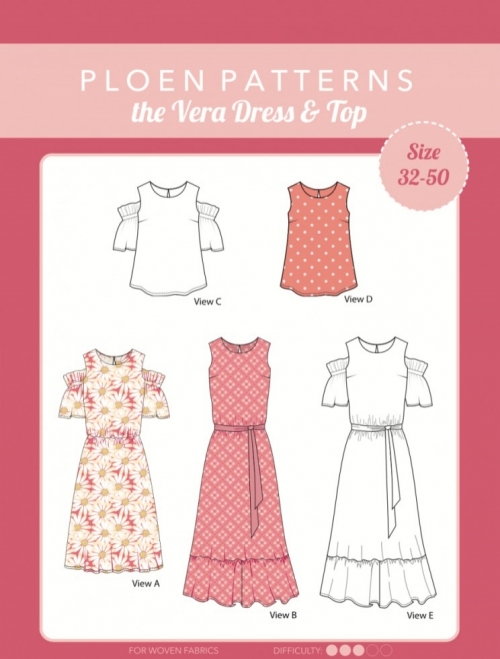 Ploen Patterns Paper Sewing Pattern Vera Top & Dress