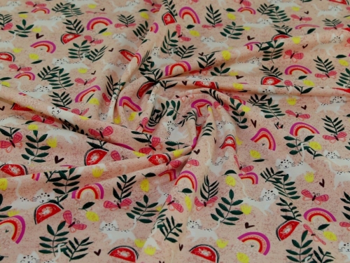 John Louden Cotton Jersey Stretch Knit Fabric Pink