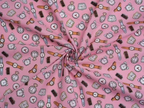 Printed Polycotton Fabric Pink