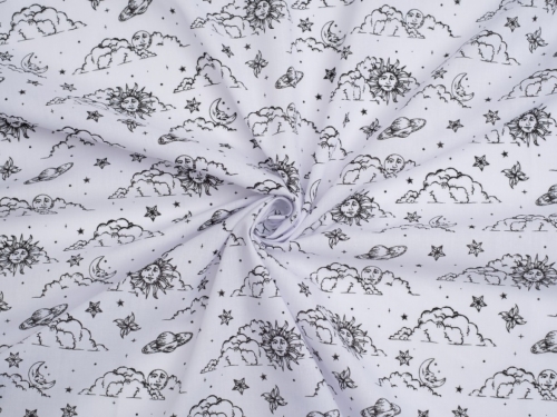 Printed Polycotton Fabric White