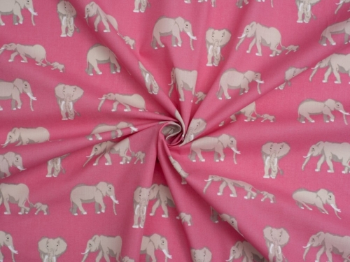 Printed Polycotton Fabric Pink