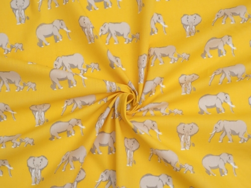 Printed Polycotton Fabric Yellow